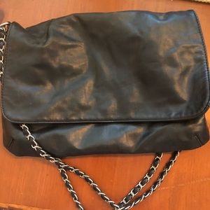 Black leather bag
